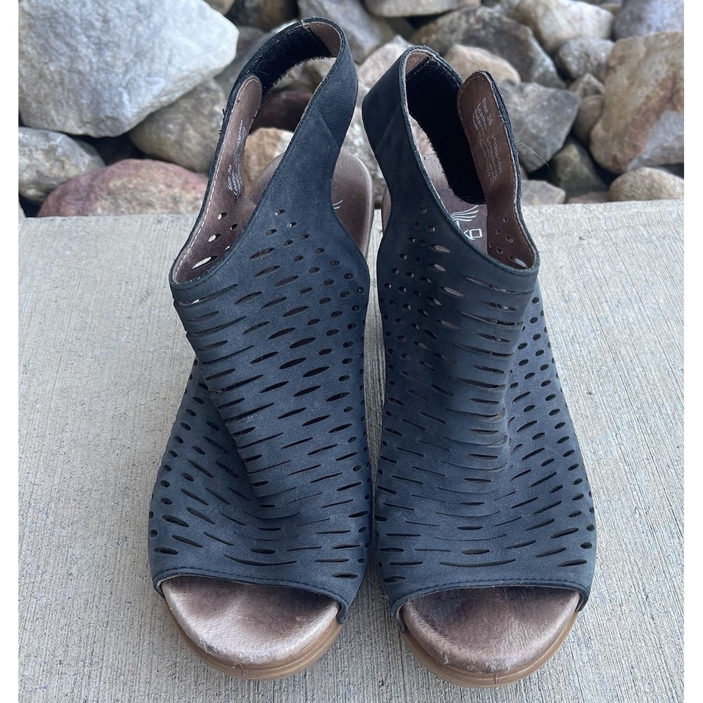 Dansko Danae Slingback Sandals Womens Size US 5.5 Black Leather Open Toe Heel